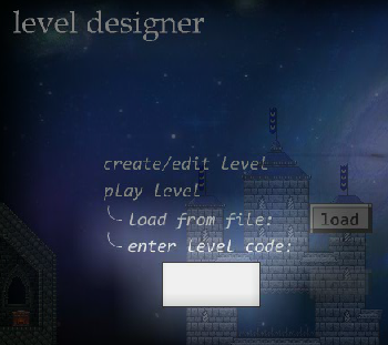 Level designer menu